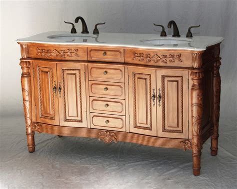 double sink bathroom vanity antique style walnut color wx
