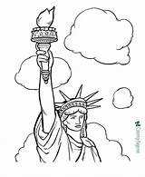 Liberty Statue Coloring Pages Printable July Drawing Outline States Sheet Symbols Clipart Sketch Kids American Monuments Book Cliparts Print 4th sketch template
