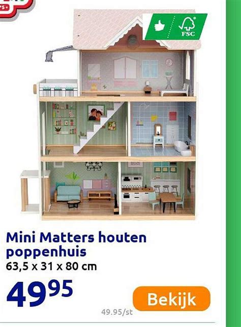 mini matters houten poppenhuis aanbieding bij action