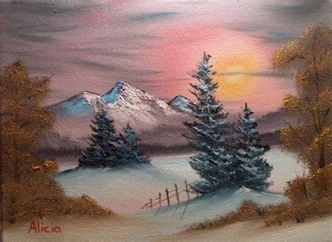 splendor  winter oil painting bob ross paintings bob ross bob ross art
