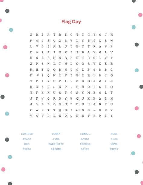 flag day word search