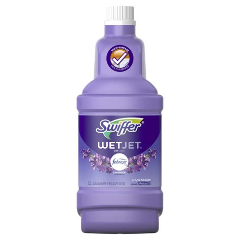 swiffer wetjet multi purpose  hardwood liquid floor cleaner solution refill lavender vanilla