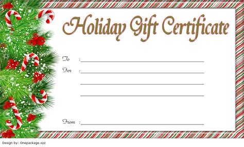fill  christmas gift certificate template    gift