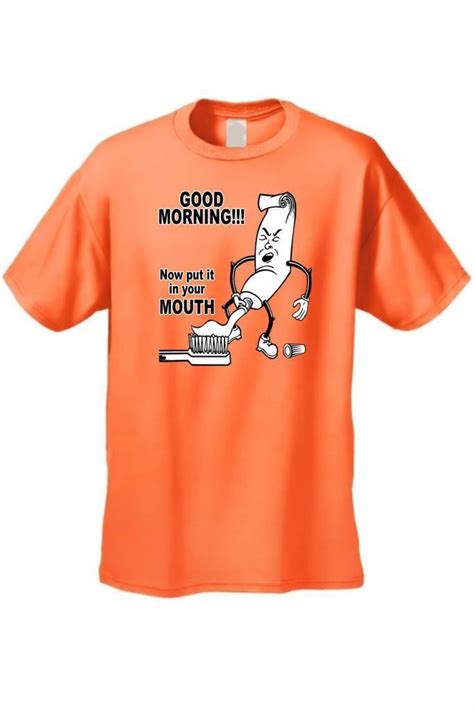 men s t shirt funny adult good morning now put it in your mouth sex