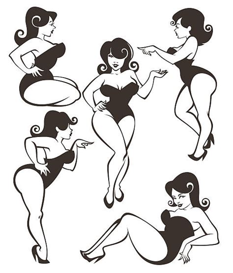 210 chubby pin up girl illustrations royalty free vector graphics