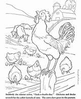 Coloring Pages Farm Animals Kids Rooster sketch template