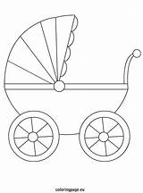 Baby Carriage Coloring Pages Shower Para Printable Bebe Cochecito Pram Template Moldes Molde Bebé 3d Coloringpage Eu Prams Babies Clip sketch template