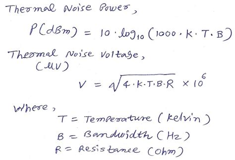thermal noise power calculator dbmvolt converters  calculators