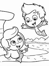 Bubble Coloring Guppies Pages Molly Underwater Gil Mermaid School Puppy sketch template
