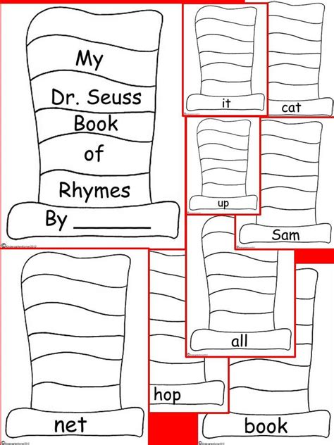 rhyming worksheet kindergarten worksheets dr seuss preschool primary