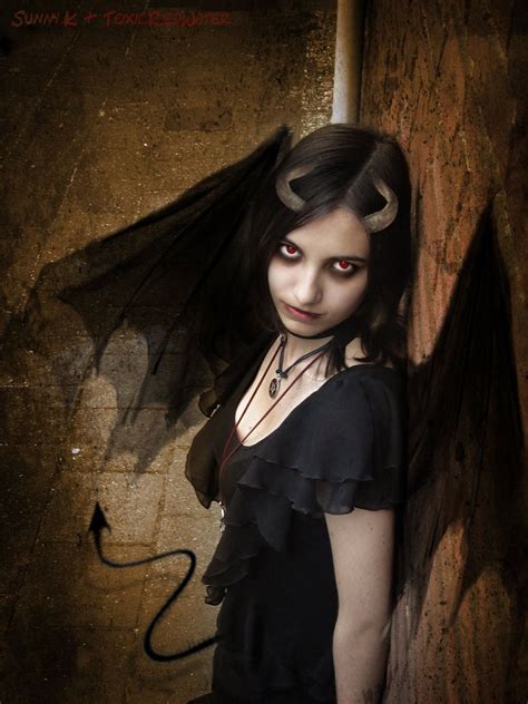 Sweet Looking Cute Succubus Dark Beauty Black Goth