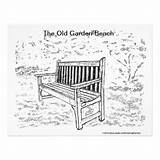 Coloring Bench Old Garden Flyer Pack Zazzle Choose Board Colouring sketch template