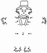 Halloween Dot Scarecrow Dots Connect Thanksgiving Fall Autumn Coloring Letters Kids Bigactivities Printable Count Pages Preschool Activity Scarecrows Lowercase Activities sketch template