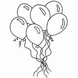 Balloons Balloon Drawing Bunch Line Birthday Clipart Drawings Drawn Air Hot Draw Coloring Pencil Getdrawings Collection sketch template