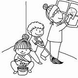 Kindness Coloring Pages Washing Jesus Feet Helping Cleaning Christmas Mother House sketch template