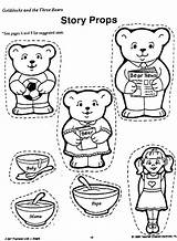 Bears Goldilocks Three Coloring Puppets Story Pages Printables Printable Worksheets Clipart Print Little Preschool Puppet Bear Oro Ricitos Template Color sketch template