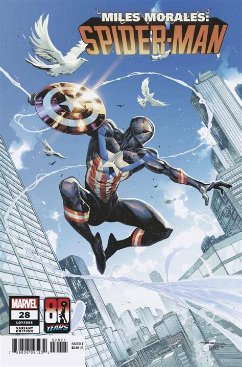 Miles Morales Spider Man 28 Captain America Variant Nm