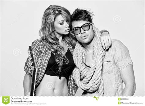 Sexy Man And Woman Doing A Fashion Photo Shoot Royalty