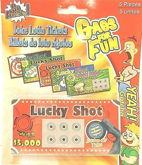 fake scratch off lottery tickets 5 pack joke tickets gag new