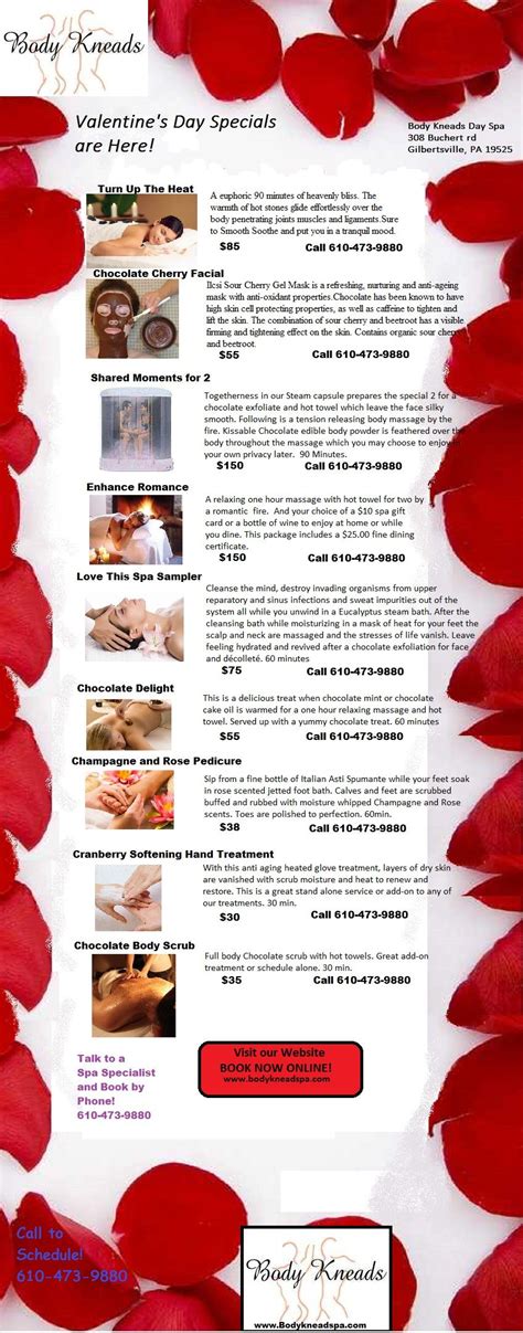 valentines day massage specials body kneads day spa