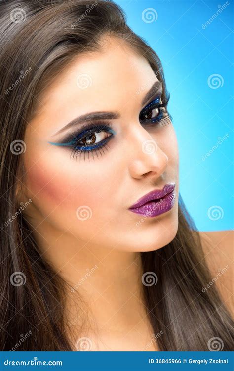 makeup model  extreme makeup stock photo image  color fashionable