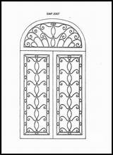 Gate Iron Scrollwork Decorative Wrought sketch template