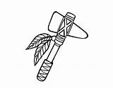 Tomahawk Coloring Drawing Indian Native American Drawings Coloringcrew Vector Getdrawings Paintingvalley Collection sketch template