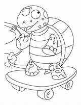 Skateboard Coloring Tortoise Pages Color Balanced Books Popular sketch template