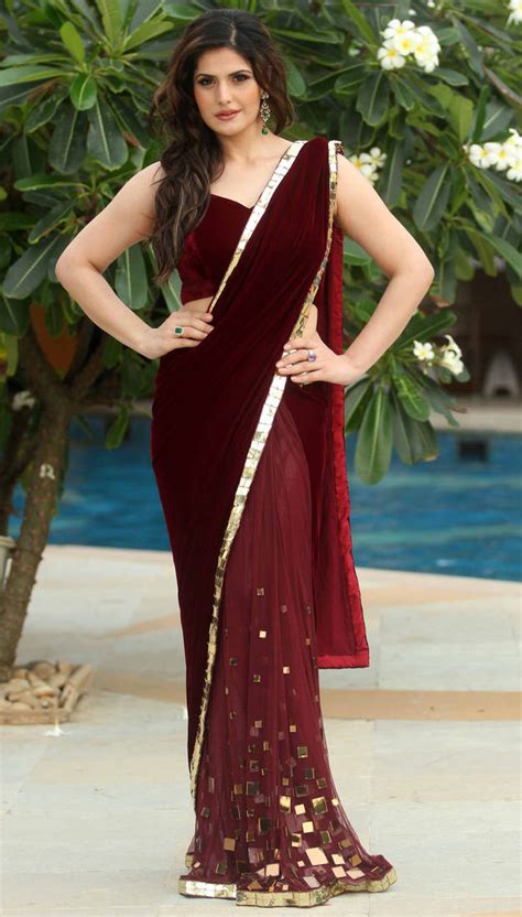 buy maroon embroidered velvet saree with blouse online
