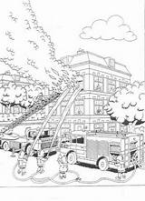 Fire Brigade Coloring Kids Brandweer Fun Kleurplaat Votes sketch template