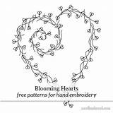 Embroidery Hand Pattern Hearts Patterns Stitch Blooming Printable Designs Vintage Pdf Stitches Needlenthread Valentine Transfers Because Stitching Choose Board sketch template