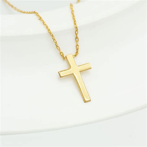 handmade  solid gold cross necklace  solid gold etsy