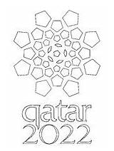 Coloring Qatar Pages 2022 Fifa Cup Logo Brasil sketch template