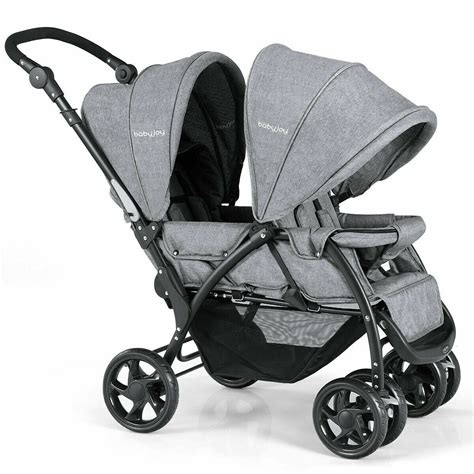 foldable double baby stroller lightweight front  seats pushchair gray walmartcom