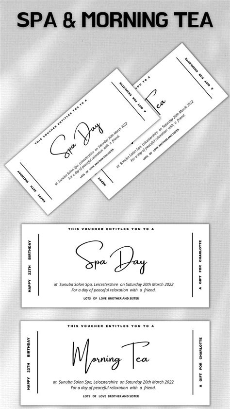 spa day gifts tea gifts gift certificate template gift certificates