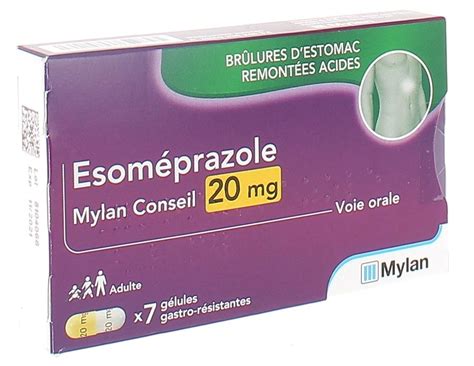 esomeprazole  mg brules destomac reflux acide mylan