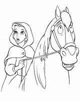 Belle Beast Beauty Horse Coloring Princess Pages sketch template