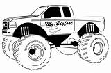Monster Truck Pages Color Coloring Printable Kids sketch template