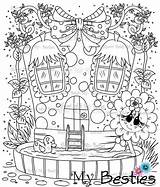 Besties Img24 Ville Digi Stamp Instant Dolls Hat Coloring Town Flower Create Color House sketch template