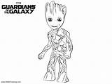 Groot Coloring Galaxy Pages Guardians Baby Printable Kids Color Print sketch template