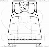 Bed Boy Clipart Coloring Happy Cartoon Vector Outlined Thoman Cory Royalty sketch template