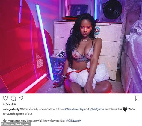 rihanna continues to heat up instagram with another sexy new lingerie shot promoting savage x