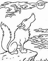 Wolf Coloring Moon Howling Pages Print Drawing Kids Getdrawings Color sketch template