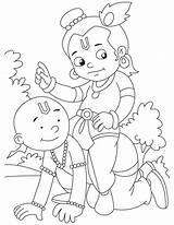 Krishna Coloring Pages Sudama Shiva Friends Kids Ever Drawing Bheem Chota They Colouring Drawings Bestcoloringpages Simple Easy Sheets Popular Getdrawings sketch template