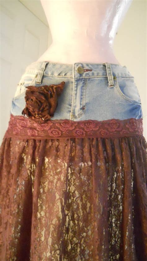 violette jean skirt exquisite vintage purple lace renaissance etsy