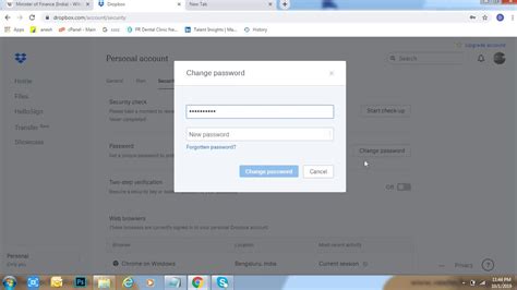 change dropbox password youtube