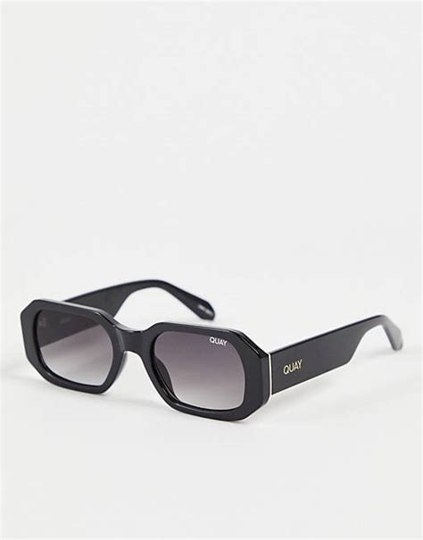 quay hyped  square sunglasses  black asos
