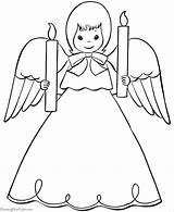 Pages Coloring Cute Angel Getcolorings Christmas sketch template