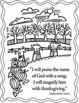 Coloring Thanksgiving Pages Fall Christian Bible Sunday School Scripture Harvest Sheets Church Religious Catholic Kids Clipart Color Thanks Colouring Give sketch template