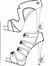 High Sketches Heel Fashion Sketching sketch template
